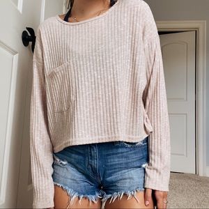Top shop light pink cropped sweater!